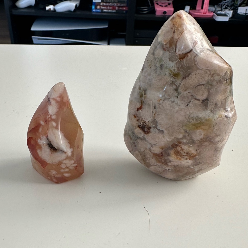 Flower Agate Crystal Flame Towers 🔥✨🌸